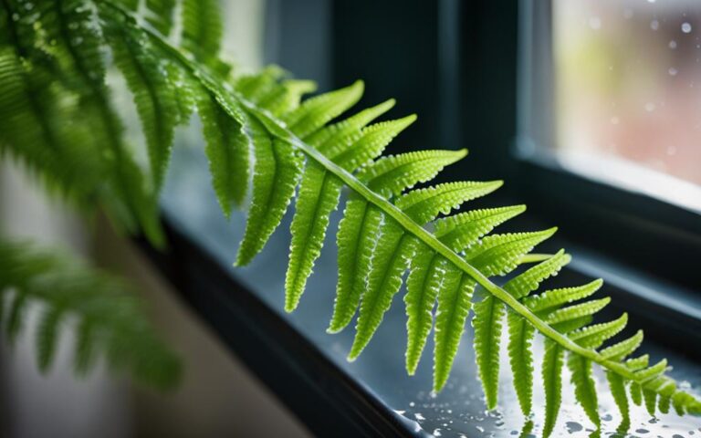 Zroszone liście paproci