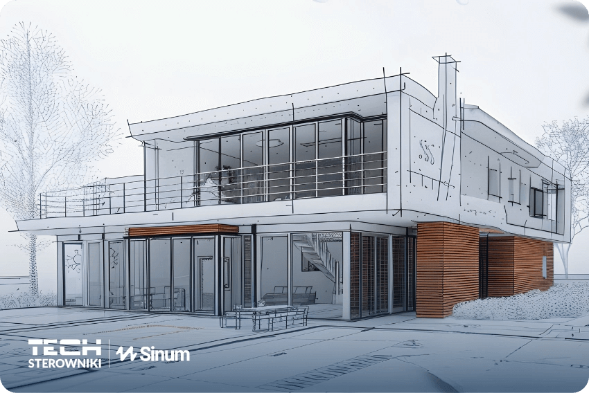 Szkic nowoczesnego domu pasywnego