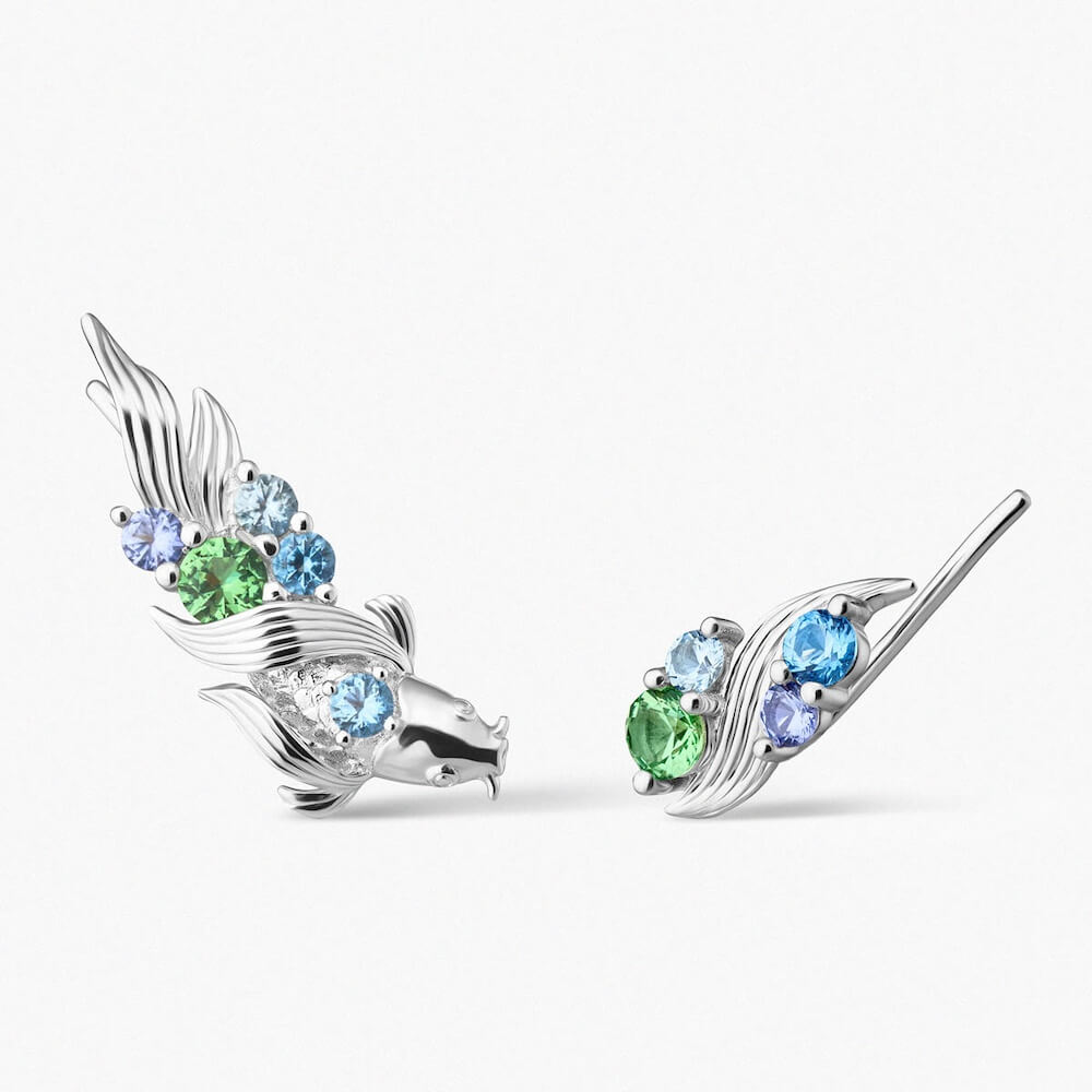 Srebrne nausznice z kamieniami