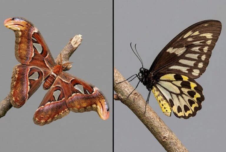 Pawica atlas i Motyl Królowej Aleksandry