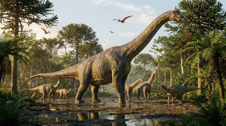 Zauropod dinozaur z długą szyją