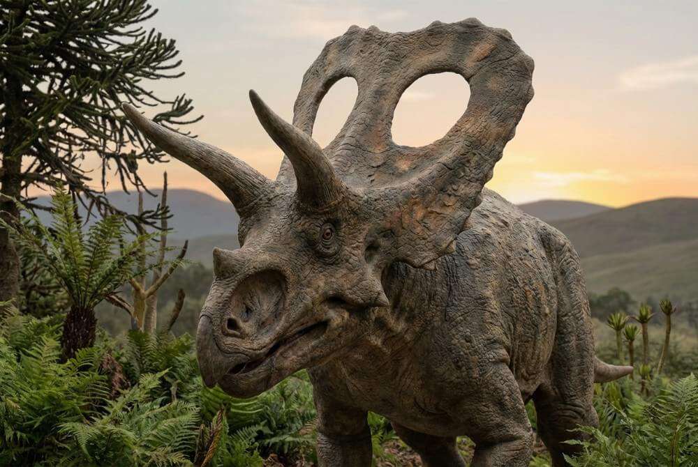 Zdjęcie dinozaura, Torozaur, w naturalnym środowisku