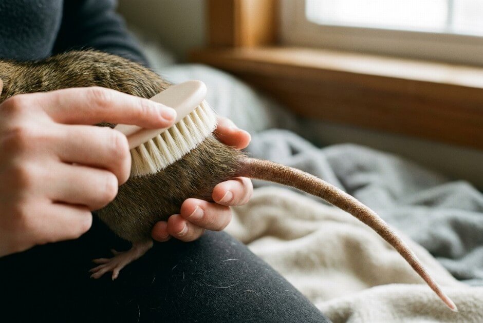 Pielęgnacja futra i ogona szczura